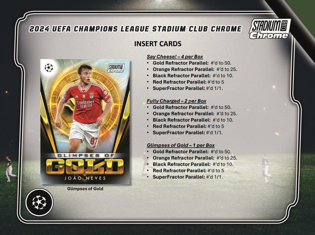 2023-24 Topps UEFA Club Competitions Stadium Club Chrome Soccer Hobby Box