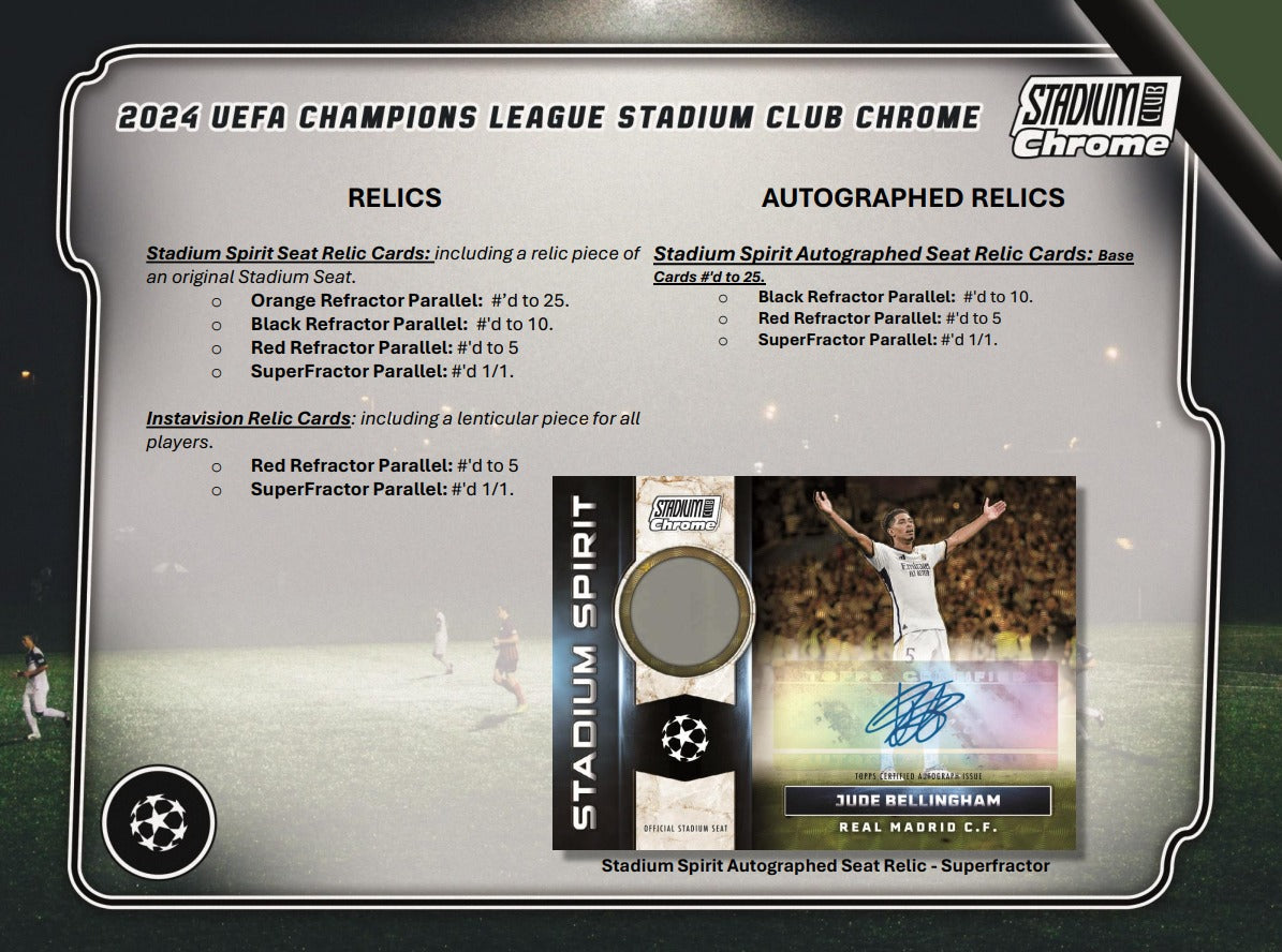 2023-24 Topps UEFA Club Competitions Stadium Club Chrome Soccer Hobby Box